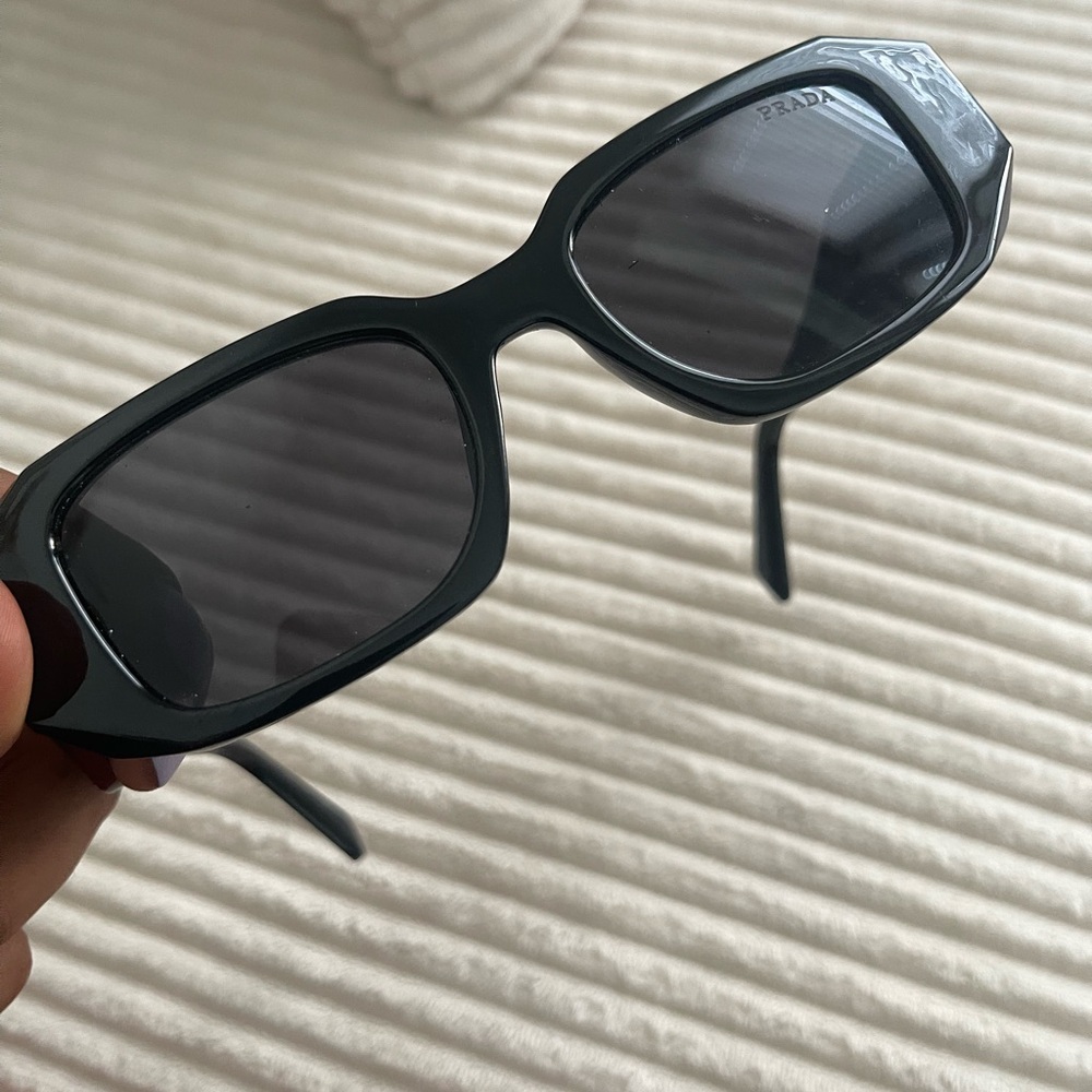 Prada Dark Gray Rectangular Sunglasses - image 1